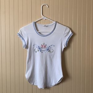 SALE! Cotton vintage shirt - floral embroidery